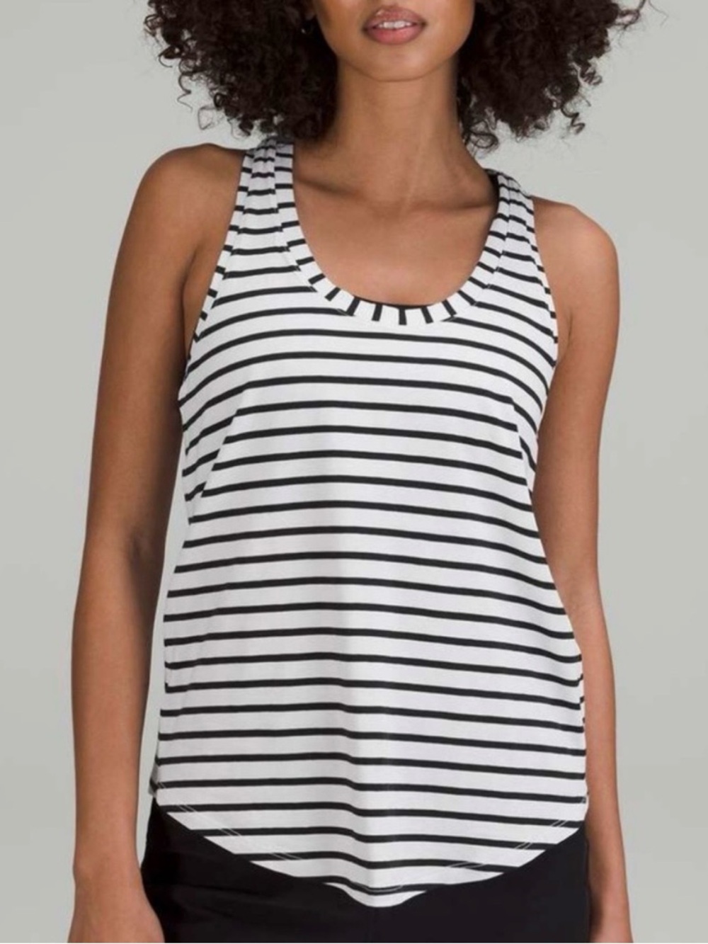 Lululemon Love Tank Classic Fit Yachtie Stripe White Black Size 4